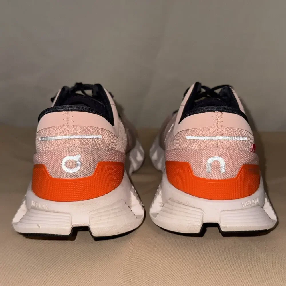On Running Cloud X 3 Women’s 8.5 Pink Black Orange CloudTec Training Shoes